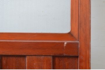 アンティーク建具　凝ったデザインが空間のアクセントになる扉1枚(ドア、木製扉、ガラス扉)(R-081018)
