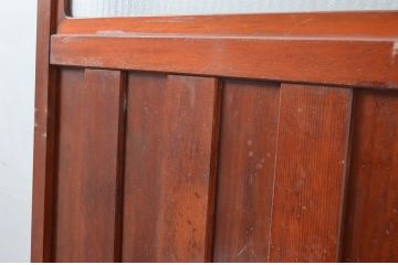 アンティーク建具　凝ったデザインが空間のアクセントになる扉1枚(ドア、木製扉、ガラス扉)(R-081018)