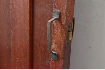 アンティーク建具　凝ったデザインが空間のアクセントになる扉1枚(ドア、木製扉、ガラス扉)(R-081018)