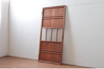アンティーク建具　どこか懐かしさを感じる扉1枚(ドア、木製扉、ガラス扉)(R-081020)