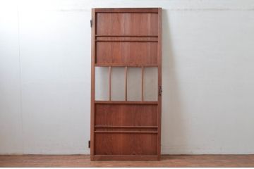 アンティーク建具　どこか懐かしさを感じる扉1枚(ドア、木製扉、ガラス扉)(R-081020)