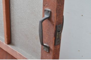 アンティーク建具　どこか懐かしさを感じる扉1枚(ドア、木製扉、ガラス扉)(R-081020)