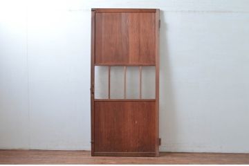 アンティーク建具　どこか懐かしさを感じる扉1枚(ドア、木製扉、ガラス扉)(R-081020)