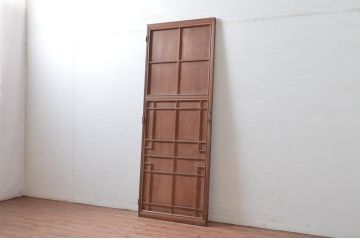 アンティーク建具　高級　特注品!!　上手物　凝ったデザインが目を惹かれる扉1枚(ドア、木製扉)(R-081021)