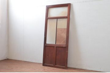 アンティーク建具　ノスタルジックで味わいのあるドア1枚(扉、ガラス扉、木製扉)(R-081022)