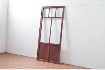 アンティーク建具　昭和レトロな雰囲気感じるドア1枚(扉、ガラス扉、木製扉)(R-081023)