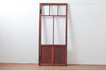 アンティーク建具　昭和レトロな雰囲気感じるドア1枚(扉、ガラス扉、木製扉)(R-081023)