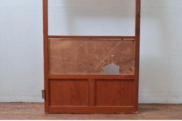 アンティーク建具　木の温かみある風合いが魅力的なドア1枚(扉、ガラス扉、木製扉)(R-081024)