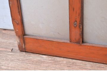 アンティーク建具　ノスタルジックな雰囲気あふれる幅狭ガラス戸2枚セット(引き戸、建具)(R-081025)
