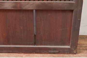 アンティーク建具　風情のある佇まいが魅力的な裏障子付きの格子戸2枚セット(引き戸、障子戸、ガラス戸)(R-081026)