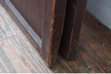 アンティーク建具　風情のある佇まいが魅力的な裏障子付きの格子戸2枚セット(引き戸、障子戸、ガラス戸)(R-081026)