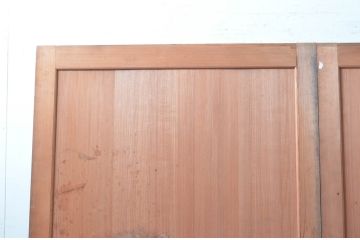 アンティーク建具　激レア　希少!!　迫力のあるライオンと細部まで描かれた雁(ガン)の図柄が目を惹かれる板絵戸3枚セット(引き戸、板戸、獅子、鳥)(R-081028)