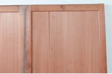 アンティーク建具　激レア　希少!!　迫力のあるライオンと細部まで描かれた雁(ガン)の図柄が目を惹かれる板絵戸3枚セット(引き戸、板戸、獅子、鳥)(R-081028)