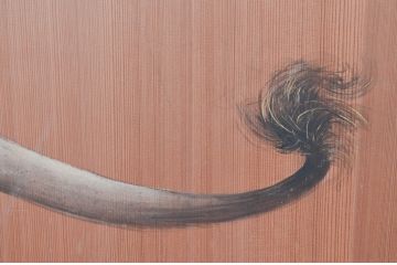 アンティーク建具　激レア　希少!!　迫力のあるライオンと細部まで描かれた雁(ガン)の図柄が目を惹かれる板絵戸3枚セット(引き戸、板戸、獅子、鳥)(R-081028)