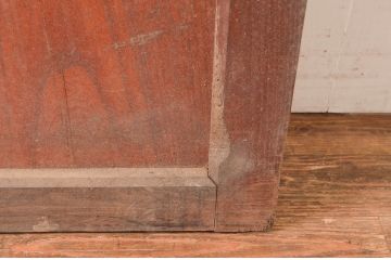アンティーク建具　欅(ケヤキ)材　栗材　庄内地方　重厚感のある金具が目を惹かれる迫力のある蔵戸1枚(玄関戸、引き戸)(R-081029)
