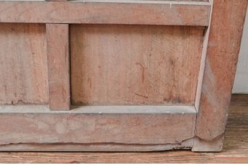 アンティーク建具　大振り!!　総欅(ケヤキ)材　経年によって増した味わいが魅力の大きな格子蔵戸1枚(引き戸、玄関戸、格子戸)(R-081033)