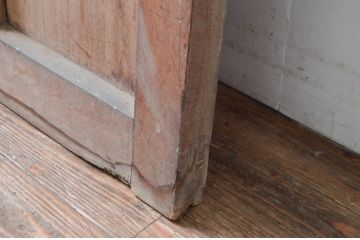 アンティーク建具　大振り!!　総欅(ケヤキ)材　経年によって増した味わいが魅力の大きな格子蔵戸1枚(引き戸、玄関戸、格子戸)(R-081033)