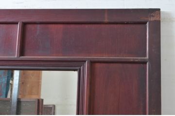 アンティーク建具　大正～昭和初期　希少デザイン　特大!! 空間の主役になる古い洋館のミラー付きドア1枚　(R-081034)