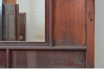 アンティーク建具　大正～昭和初期　希少デザイン　特大!! 空間の主役になる古い洋館のミラー付きドア1枚　(R-081034)