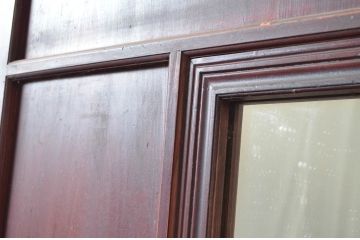 アンティーク建具　大正～昭和初期　希少デザイン　特大!! 空間の主役になる古い洋館のミラー付きドア1枚　(R-081034)