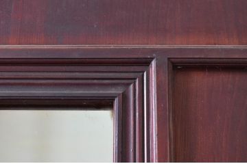 アンティーク建具　大正～昭和初期　希少デザイン　特大!! 空間の主役になる古い洋館のミラー付きドア1枚　(R-081034)