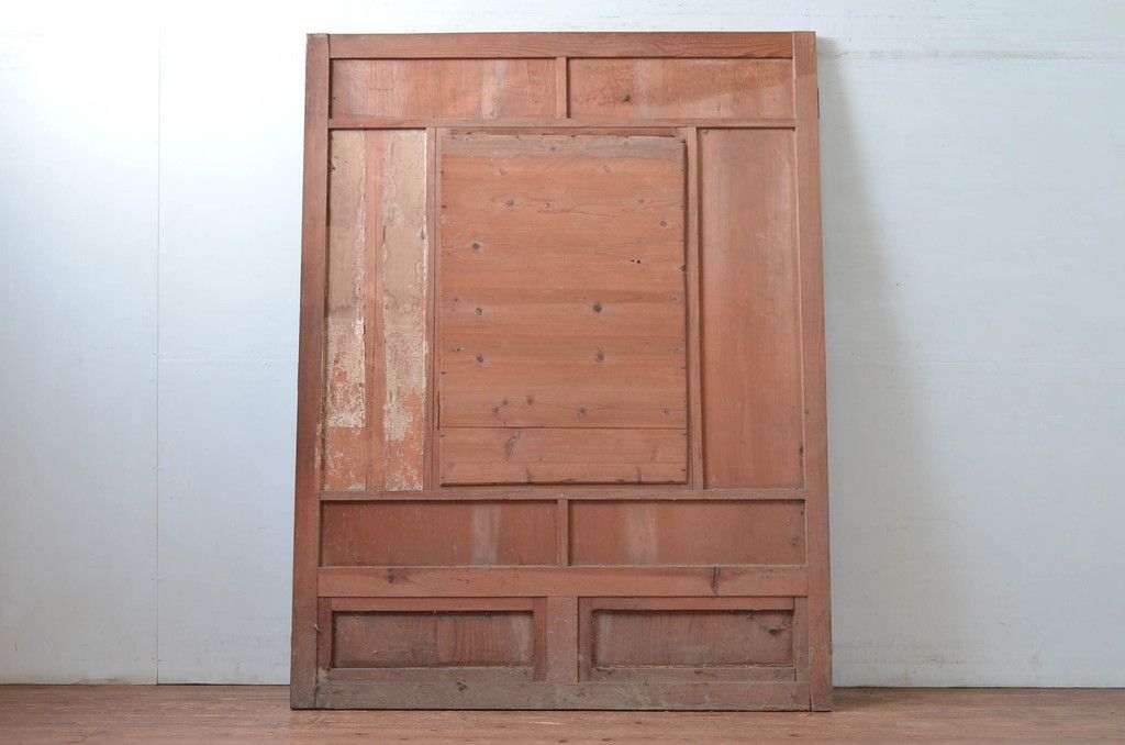 アンティーク建具　大正～昭和初期　希少デザイン　特大!! 空間の主役になる古い洋館のミラー付きドア1枚　(R-081034)