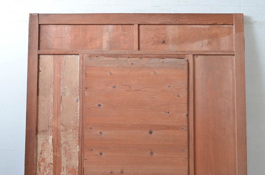 アンティーク建具　大正～昭和初期　希少デザイン　特大!! 空間の主役になる古い洋館のミラー付きドア1枚　(R-081034)