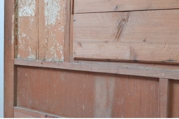 アンティーク建具　大正～昭和初期　希少デザイン　特大!! 空間の主役になる古い洋館のミラー付きドア1枚　(R-081034)