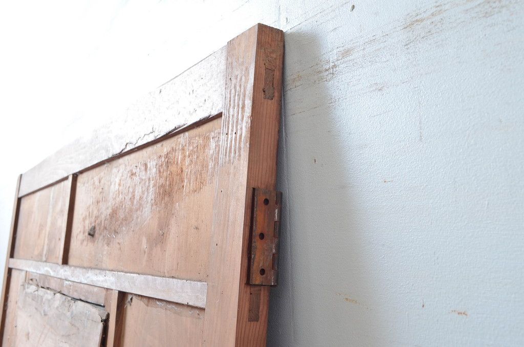 アンティーク建具　大正～昭和初期　希少デザイン　特大!! 空間の主役になる古い洋館のミラー付きドア1枚　(R-081034)