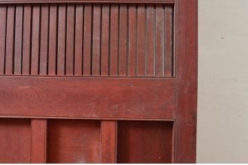 アンティーク建具　上手物!!　北陸産　総欅(ケヤキ)材　古い木味や金具が時代の流れを感じる格子蔵戸1枚(格子戸、引き戸、玄関戸)(R-081037)