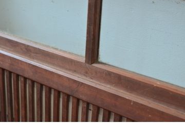 アンティーク建具　裏障子付き　どこか懐かしい雰囲気を感じるレトロな格子戸3枚セット(引き戸、障子戸)(R-081039)