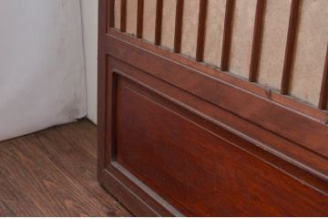 アンティーク建具　最高級!!　上手物!!　腰板欅(ケヤキ)材　上質な和の空間を演出する凝った作りの格子戸4枚セット(障子戸、引き戸)(R-081040)