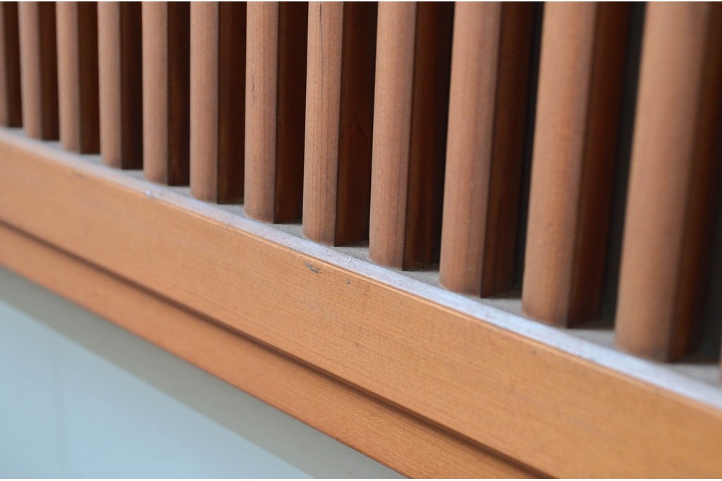 アンティーク建具　激レア!!　希少　特注品　腰板欅(ケヤキ)材　玉杢　両面格子仕上げが見事な最高級のガラス入り格子戸4枚セット　(R-081041)