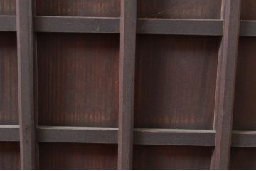 アンティーク建具　希少デザイン　3種類の素敵なデザインが楽しめる組子入りガラス扉1枚(ドア、木製扉)(R-081042)