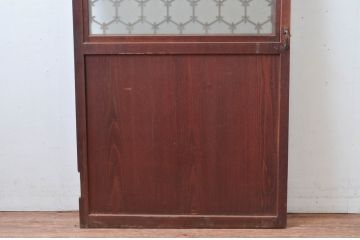アンティーク建具　希少デザイン　3種類の素敵なデザインが楽しめる組子入りガラス扉1枚(ドア、木製扉)(R-081042)