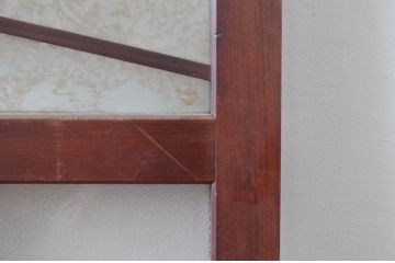 アンティーク建具　希少デザイン　3種類の素敵なデザインが楽しめる組子入りガラス扉1枚(ドア、木製扉)(R-081043)