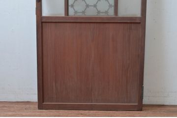 アンティーク建具　希少デザイン　3種類の素敵なデザインが楽しめる組子入りガラス扉1枚(ドア、木製扉)(R-081043)