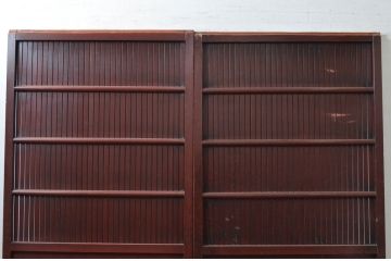 アンティーク建具　和の風情あふれる平格子戸2枚セット(引き戸、建具)(R-081044)