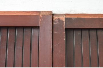 アンティーク建具　和の風情あふれる平格子戸2枚セット(引き戸、建具)(R-081044)