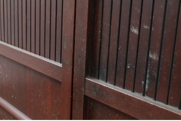 アンティーク建具　和の風情あふれる平格子戸2枚セット(引き戸、建具)(R-081044)