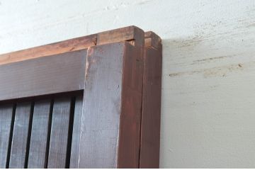 アンティーク建具　和の風情あふれる平格子戸2枚セット(引き戸、建具)(R-081044)