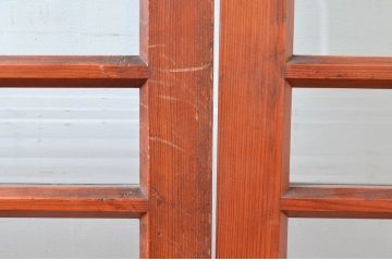 アンティーク建具　どこか懐かしい雰囲気感じるレトロなガラス戸2枚セット(引き戸、建具)(R-081049)