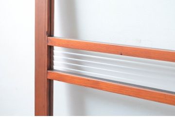 アンティーク建具　どこか懐かしい雰囲気感じるレトロなガラス戸2枚セット(引き戸、建具)(R-081049)