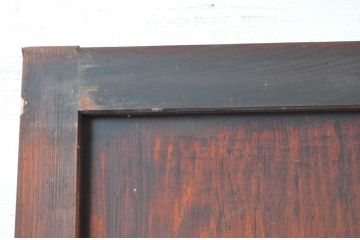 アンティーク建具　長い歴史を刻んだ風合いが魅力的なガラス入り格子帯戸2枚セット(格子戸、板戸、引き戸)(R-081050)
