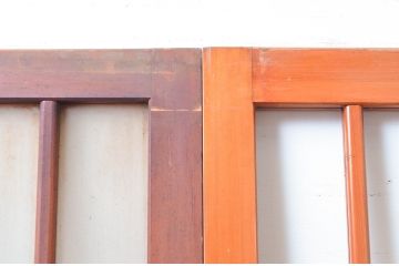 アンティーク建具　優しい木味があたたかみを感じるガラス戸4枚セット(引き戸)(R-081053)