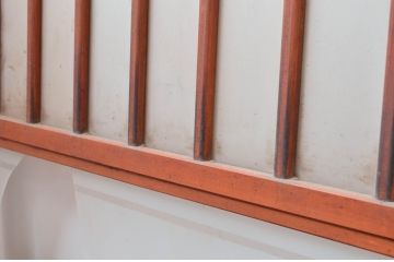 アンティーク建具　優しい木味があたたかみを感じるガラス戸4枚セット(引き戸)(R-081053)