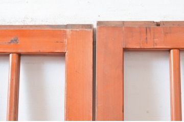 アンティーク建具　優しい木味があたたかみを感じるガラス戸4枚セット(引き戸)(R-081053)