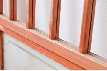 アンティーク建具　優しい木味があたたかみを感じるガラス戸4枚セット(引き戸)(R-081053)