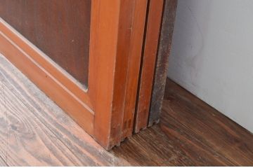 アンティーク建具　優しい木味があたたかみを感じるガラス戸4枚セット(引き戸)(R-081053)