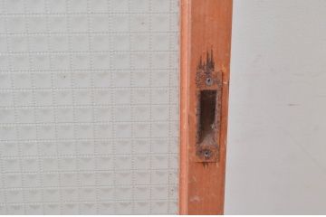 アンティーク建具　大正ロマンな雰囲気醸し出す大判なプレスガラスの窓2枚セット(引き戸、ガラス戸)(R-081054)